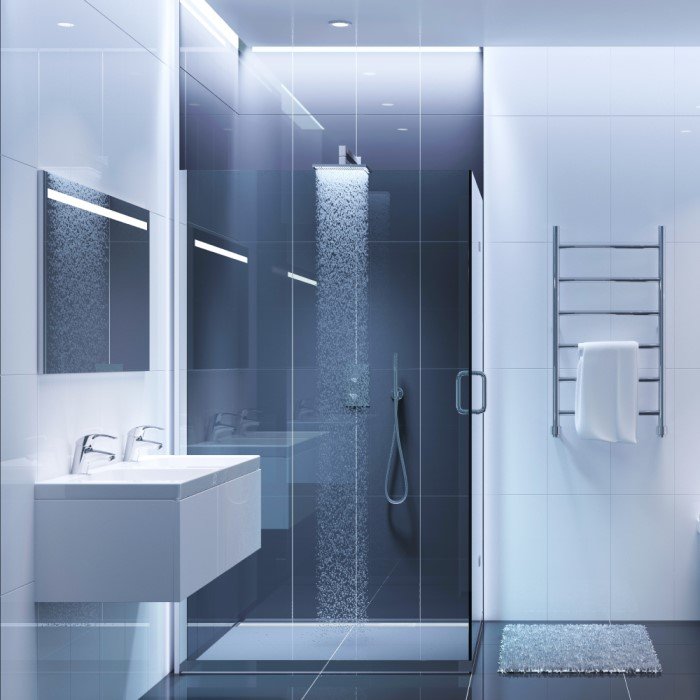 waterproofed shower system
