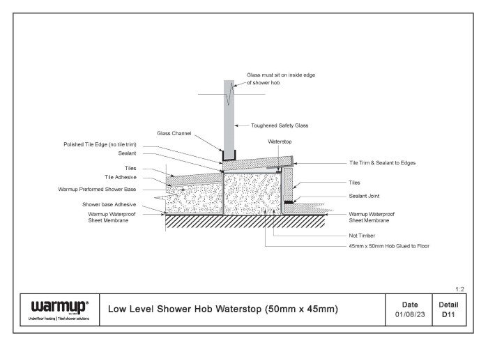 Low Level Shower Hob Waterstop